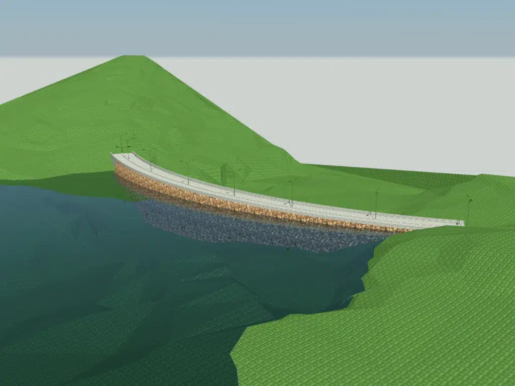 Barrage réalisé par le module Projet Linéaire