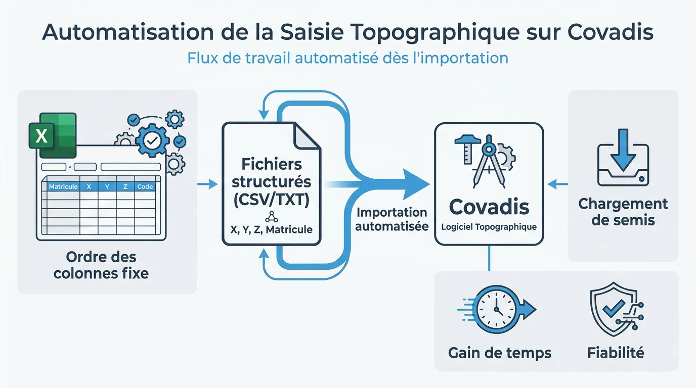 Interface de chargement de semis de points topographiques sur le logiciel Covadis