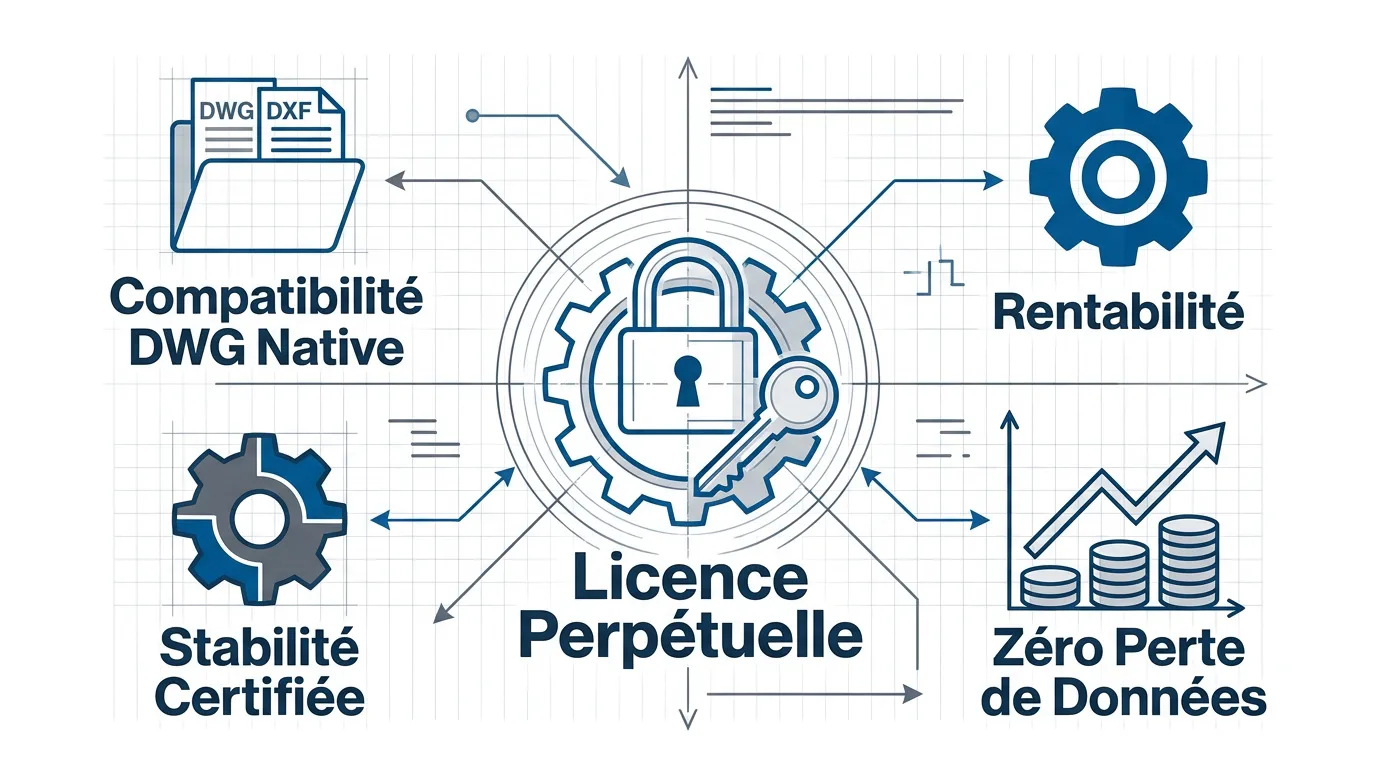 Avantages de la licence perpétuelle GstarCAD et compatibilité DWG