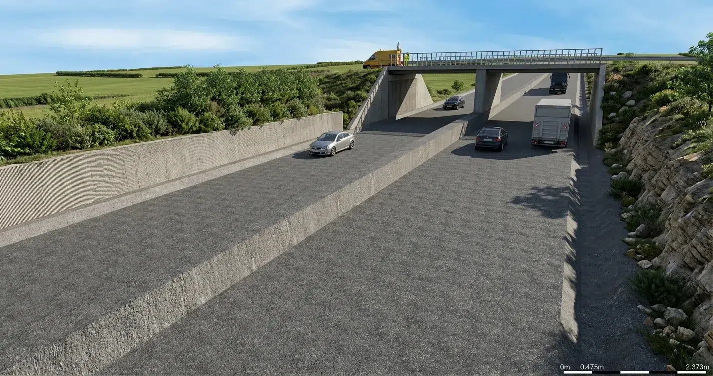 Photo réaliste d'une modélisation d'Autoroute